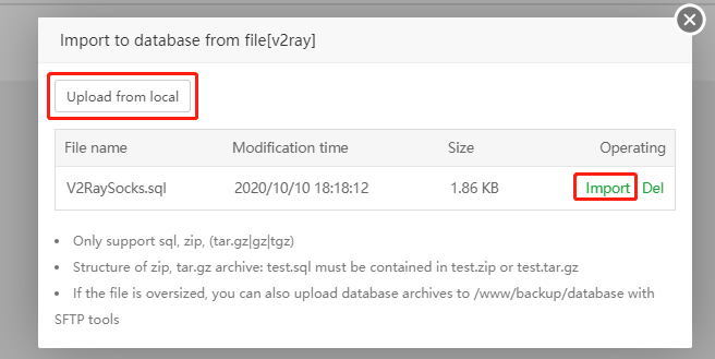 Import initial data